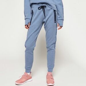 SuperDry Sport Core Gym Tech Panel Athleisure Joggers In Infinity Marl Blue